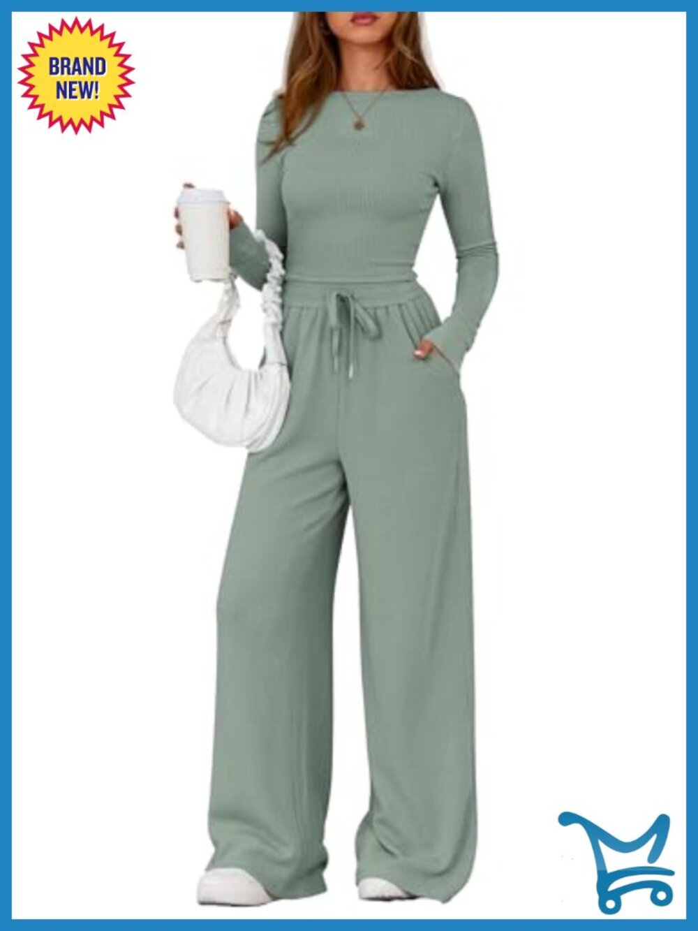 Two Piece Lounge Set Long Sleeve Wide Leg Pants Tracksuit